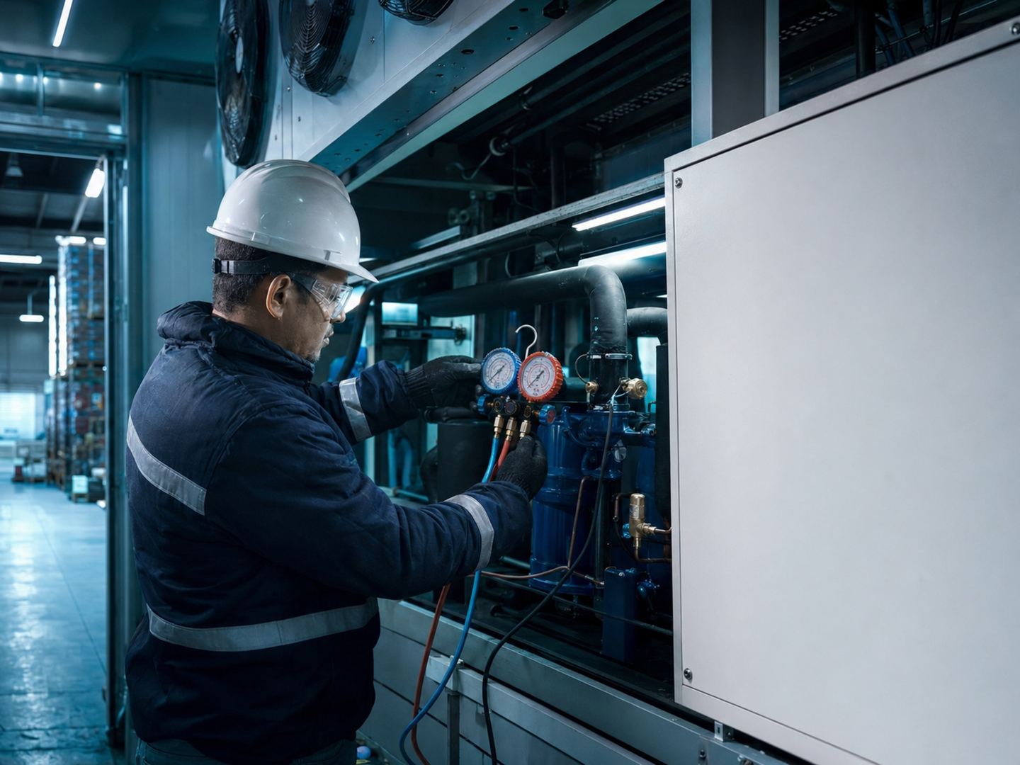 Manutenção corretiva de sistema de refrigeração em campo